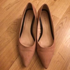 Zara nude block heels