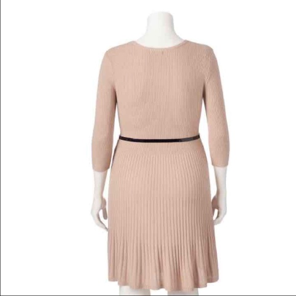 NEW Say What Sz 2X Plus sweater dress Beige - Picture 2 of 4