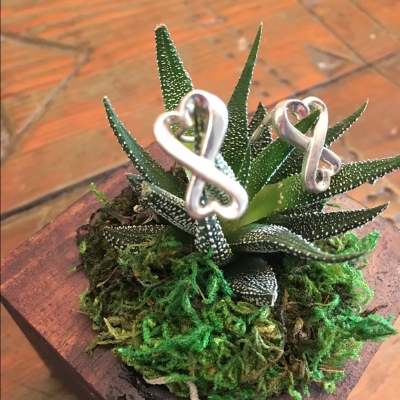 Silver Tiffany & Co Paloma double heart earrings