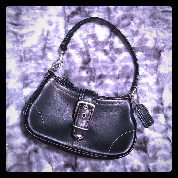 Black leather Coach bag