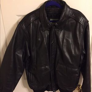 Burk's Bay leather coat. Custom Pilot insignia