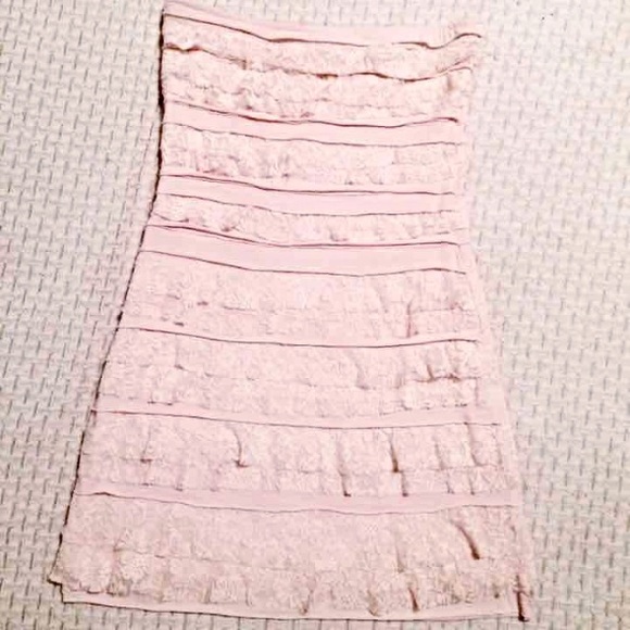 SOLD - EXPRESS Pale Pink Lace Dress - Picture 2 of 4