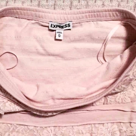 SOLD - EXPRESS Pale Pink Lace Dress - Picture 4 of 4