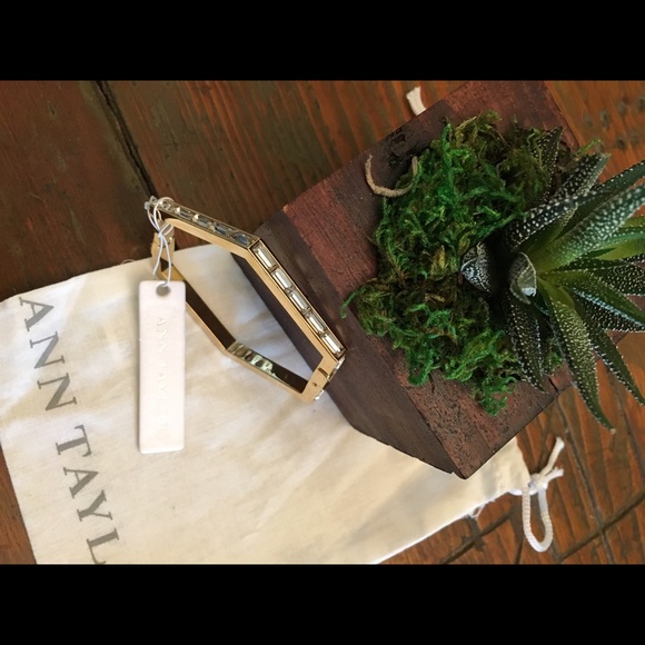 New Ann Taylor crystal and gold bangle bracelet