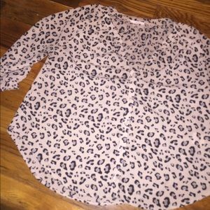 Leopard print Henley style top