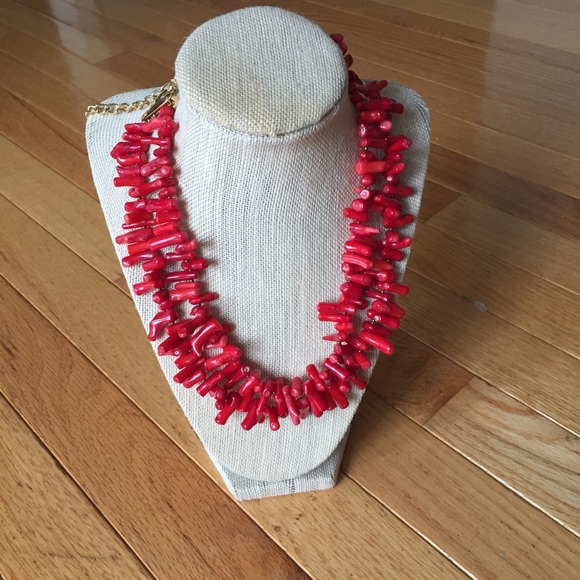 Talbots red statement necklace