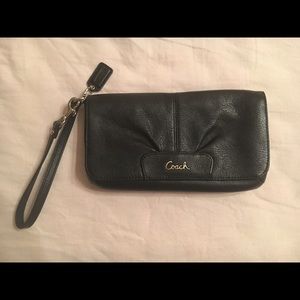 Black Coach Signature Leather Clutch