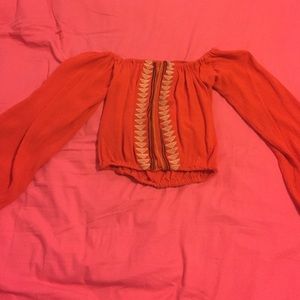 Red Kendall & Kylie Red Crop Top