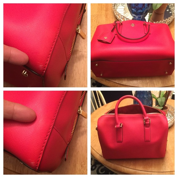 X SOLD Tory Burch Christmas Red Middy Satchel X - Picture 3 of 4