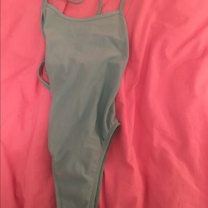 Jolyn aqua blue tie in back one piece!