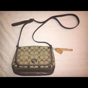 Brown Coach Monogram Crossbody Purse