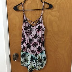 2 Toned palm tree romper. Rue 21