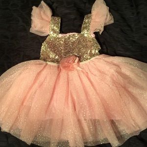 Pink gold baby infant dress