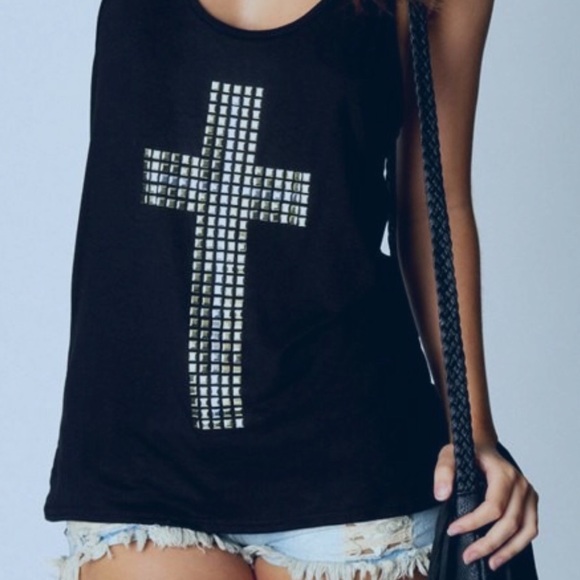 Studded cross top.
