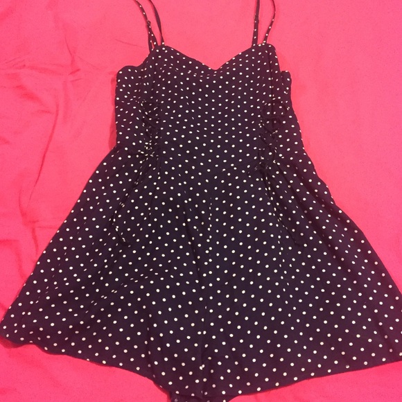 Navy Polka Dot Romper