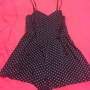Navy Polka Dot Romper