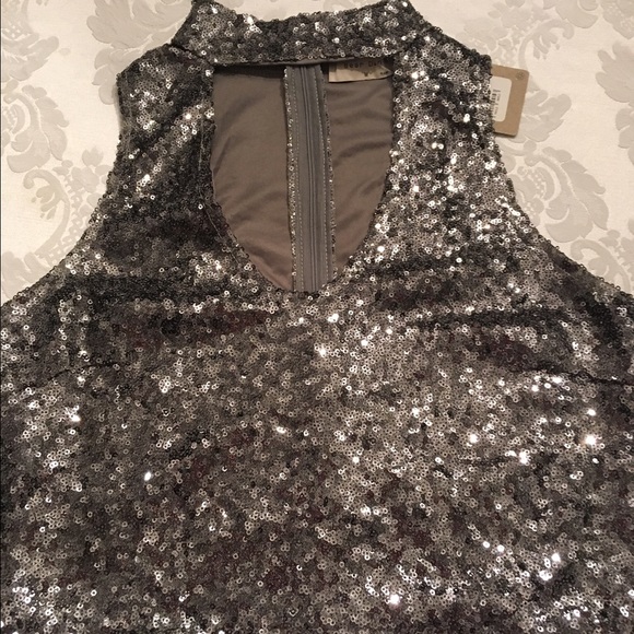 sequin choker top