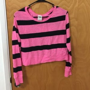 Long sleeve crop top, Pink.