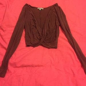 Charlotte Russe Long-Sleeved Croptop