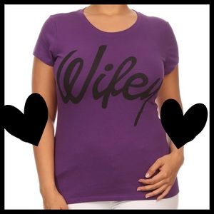 White with black lettering Wifey T-Shirt