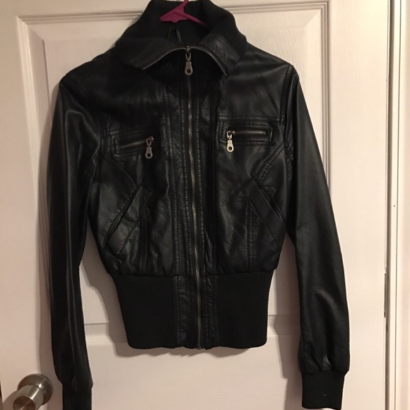 Black leather jacket