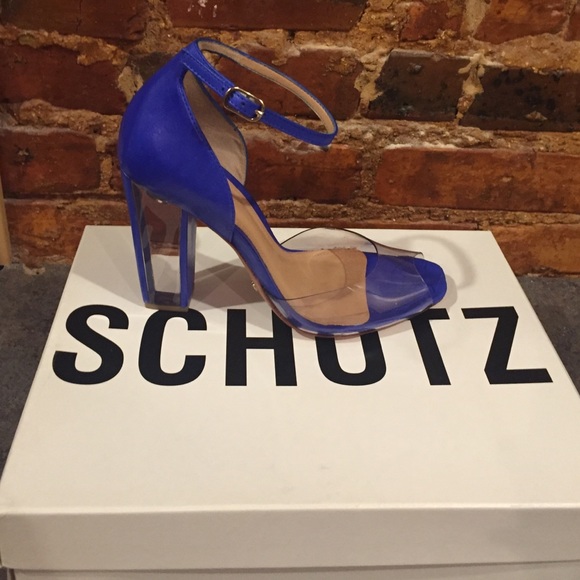 Schutz Blue Transparent Heels