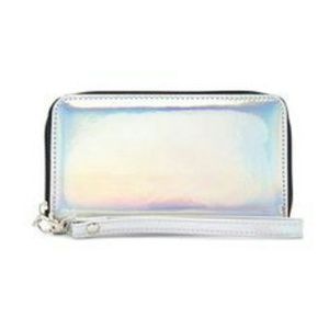 New! Hologram Wristlet Holographic Bag Silver