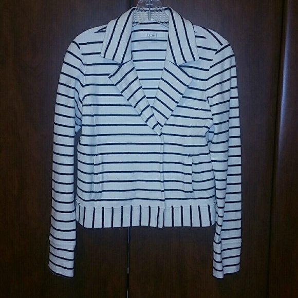 LOFT BLAZER WHITE AND DARK BLUE