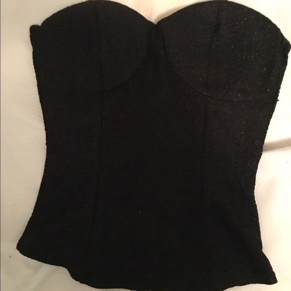 Black corset strapless shirt