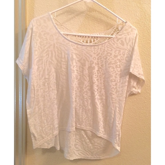 Cheetah print lace back crop top