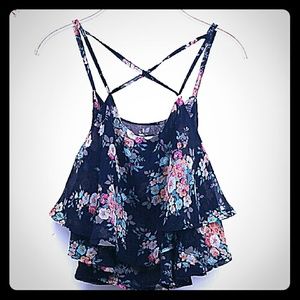 Floral Crop Top Chiffon