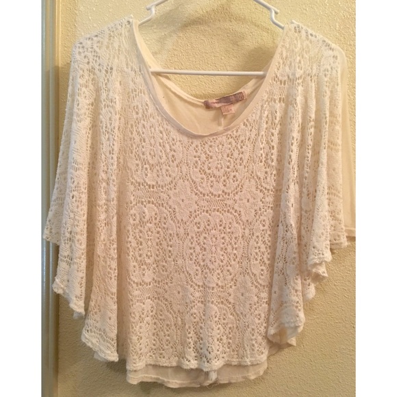 Lace batwing top