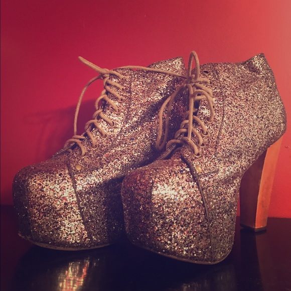 Silver sparkle heels