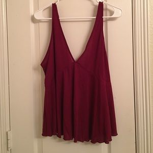 Maroon Express flowy tank top.