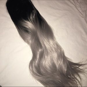 Black and Silver Lace Front Wig 24"