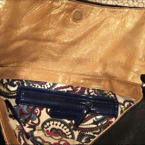 Vintage Black and Gold Saffiano Purse - Picture 2 of 4