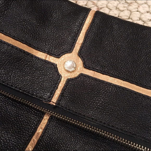 Vintage Black and Gold Saffiano Purse - Picture 3 of 4