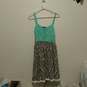 Light blue backless patterned dress