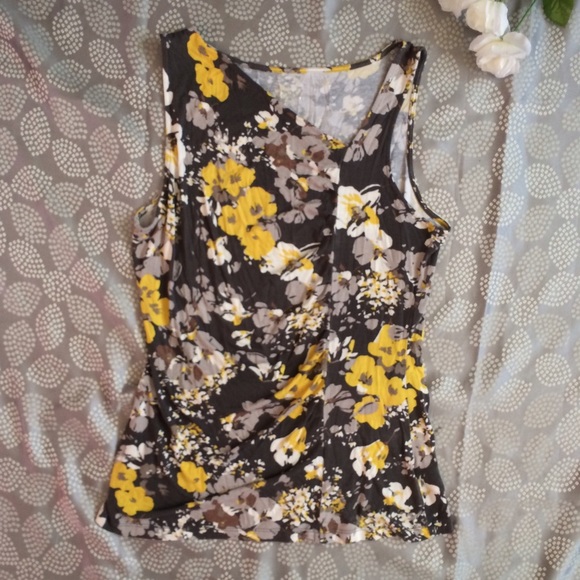 Gray and Yellow Floral Merona Top