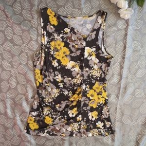Gray and Yellow Floral Merona Top