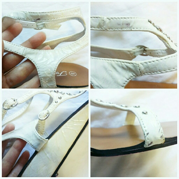 |MOVE SALE|• Ivory Studded Sandals • - Picture 3 of 4