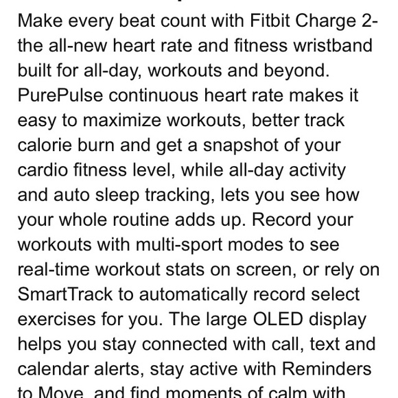 Black Fitbit CHARGE HR (small) - Picture 2 of 4