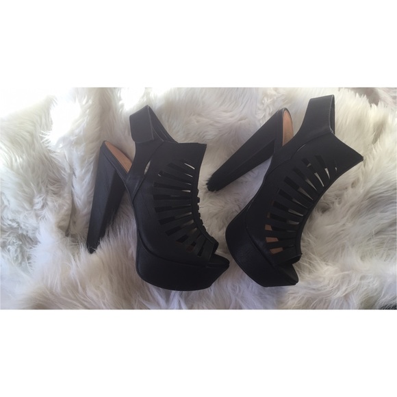 Caged Platform Chunky Heel