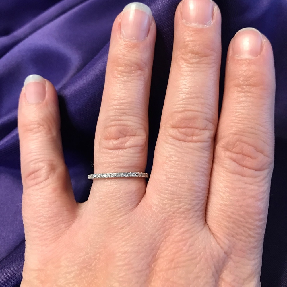 Last one!!!! Ladies white gold plated CZ band