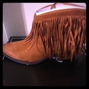 Ankle fringe bootie! Very cute on! Never worn!
