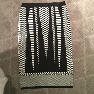 Black and white pencil skirt