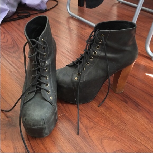 Distressed leather Jeffrey Campbell Lita booties