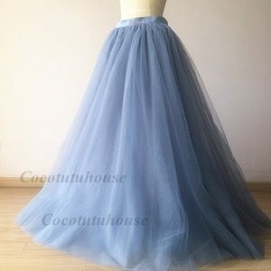 Dusty Blue Tulle Skirt