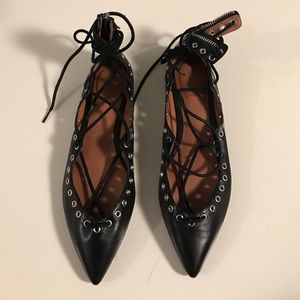 Zara Lace-Up Pointed Flats