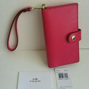 SOLD!!! Coach Leather Phone Clutch Wrislet